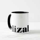 Zwart-wit Magazine Serif Font Chic Elegant Mok (Voorkant links)