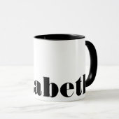 Zwart-wit Magazine Serif Font Chic Elegant Mok (Voorkant rechts)