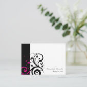 Zwart, Wit, Magenta Swirl Plaatskaarten, geschreve Plaatskaartje (Staand voorkant)