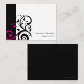 Zwart, Wit, Magenta Swirl Plaatskaarten, geschreve Plaatskaartje (Voorkant / Achterkant)