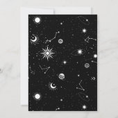 Zwart-wit magische maan kristallen bal verjaardag kaart (Achterkant)