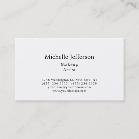 Zwart-wit make-up artist Modern Plain Visitekaartje (Voorkant)