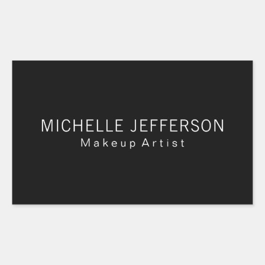 Zwart-wit make-up artist uniek bedrijf rechthoekige sticker (Voorkant)