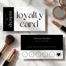 Zwart-Wit Make-up Klantentrouwkaart 