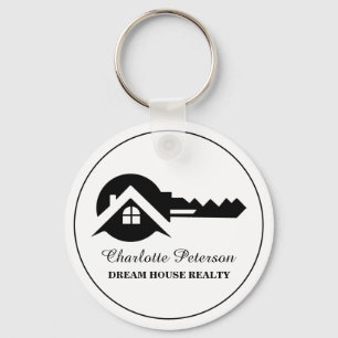 Zwart-Wit Makelaar Sleutelhanger
