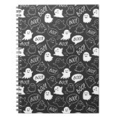 Zwart-wit malse krabbel Halloweenpatroon Notitieboek (Voorkant)