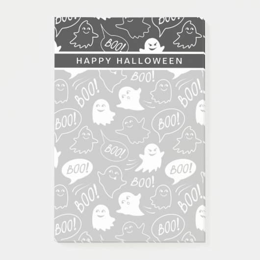 Zwart-wit malse krabbel Halloweenpatroon Post-it® Notes (Voorkant)