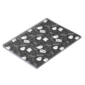 Zwart-wit malse tekeningen Halloween patroon Notitieboek (Linkerzijde)