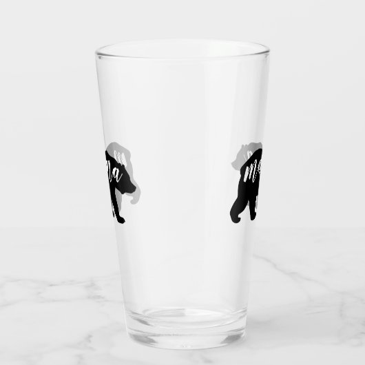 Zwart-wit Mama Beer Glas (Rechts)