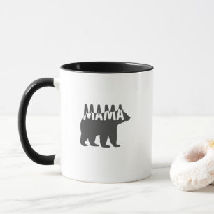 Zwart-Wit Mama Beer Silhouet Mok