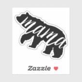 Zwart-wit Mama Beer Sticker (Vel)