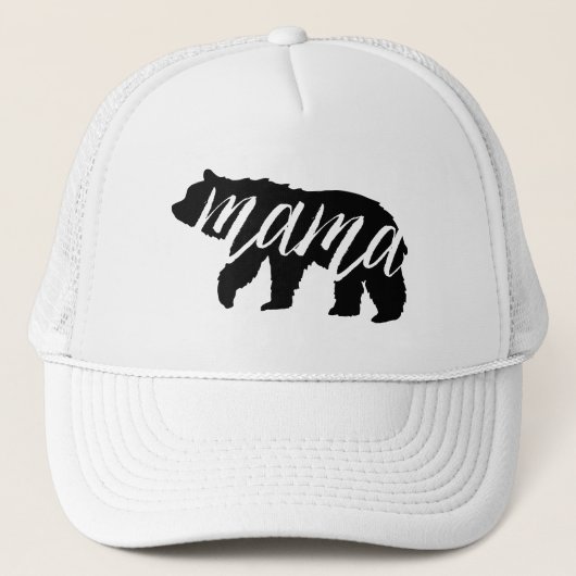 Zwart-wit Mama Beer Trucker Pet (Voorkant)