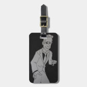 Zwart-wit Man kettingBagagelabel Bagagelabel (Voorkant verticaal)