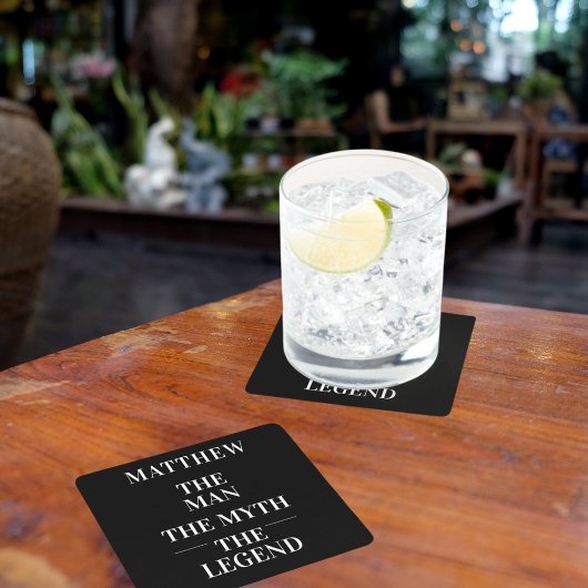 Zwart wit man mythe legende bachelor kartonnen onderzetters