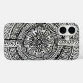Zwart-wit Mandala Bloemen Patroon Case-Mate iPhone Case (Achterkant (horizontaal))