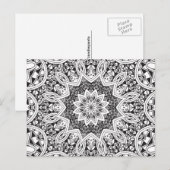 Zwart-wit Mandala Briefkaart (Voorkant / Achterkant)