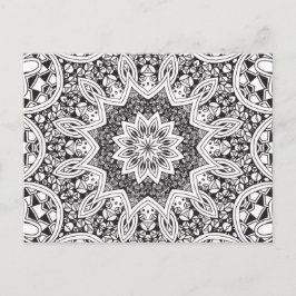 Zwart-wit Mandala Briefkaart
