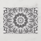 Zwart-wit Mandala Briefkaart (Voorkant)