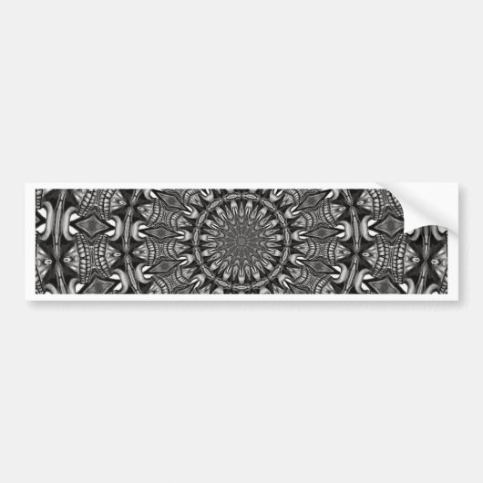 Zwart-wit Mandala Bumpersticker (Voorkant)