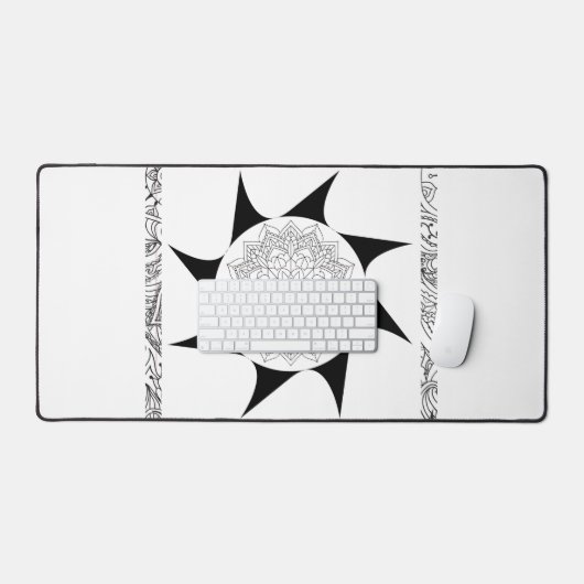 Zwart-wit Mandala Bureaumat (Keyboard & Muis)