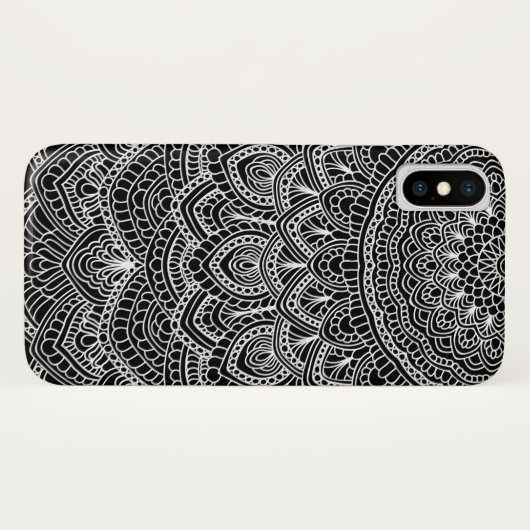 Zwart-wit Mandala Case-Mate iPhone Case (Achterkant (horizontaal))
