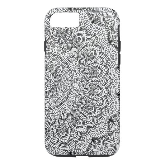 Zwart-wit Mandala Case-Mate iPhone Case (Achterkant)