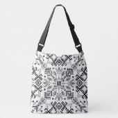 Zwart-wit Mandala Crossbody Tas (Voorkant)