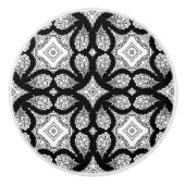 Zwart-wit Mandala Decoratief Keramische Knop (Voorkant)