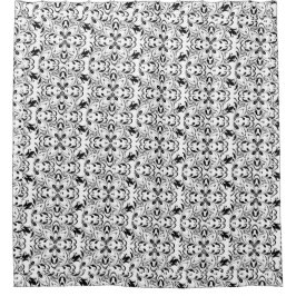 Zwart-wit Mandala Douchegordijn