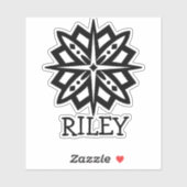 Zwart-wit Mandala en naam Persoonlijk Stic Sticker (Vel)