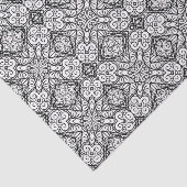 Zwart-wit Mandala Frame Patroon Tissuepapier (Detail)