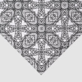 Zwart-wit Mandala Frame Patroon Tissuepapier (Detail)