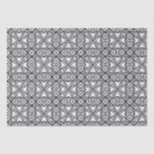 Zwart-wit Mandala Frame Patroon Tissuepapier (Voorkant)