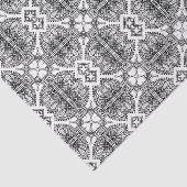 Zwart-wit Mandala Frame Patroon  Tissuepapier (Detail)