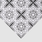 Zwart-wit Mandala Frame Patroon Tissuepapier (Detail)