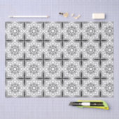 Zwart-wit Mandala Frame Patroon Tissuepapier (Craft)