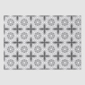 Zwart-wit Mandala Frame Patroon Tissuepapier (Voorkant)