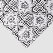 Zwart-wit Mandala Frame Patroon Tissuepapier (Detail)