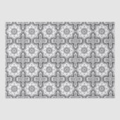 Zwart-wit Mandala Frame Patroon Tissuepapier (Voorkant)