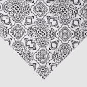 Zwart-wit Mandala Frame Patroon Tissuepapier (Detail)