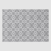 Zwart-wit Mandala Frame Patroon Tissuepapier (Voorkant)