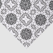 Zwart-wit Mandala Frame Patroon Tissuepapier (Detail)