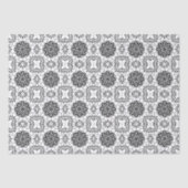 Zwart-wit Mandala Frame Patroon Tissuepapier (Voorkant)