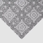 Zwart-wit Mandala Frame Patroon Tissuepapier (Detail)