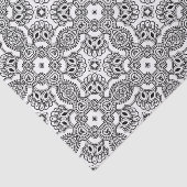 Zwart-wit Mandala Frame Patroon Tissuepapier (Detail)