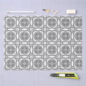 Zwart-wit Mandala Frame Patroon Tissuepapier (Craft)