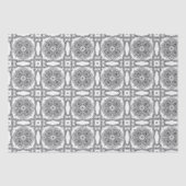 Zwart-wit Mandala Frame Patroon Tissuepapier (Voorkant)