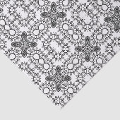 Zwart-wit mandala-framepatroon tissuepapier (Detail)