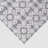 Zwart-wit mandala-framepatroon tissuepapier (Detail)