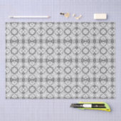 Zwart-wit mandala-framepatroon tissuepapier (Craft)